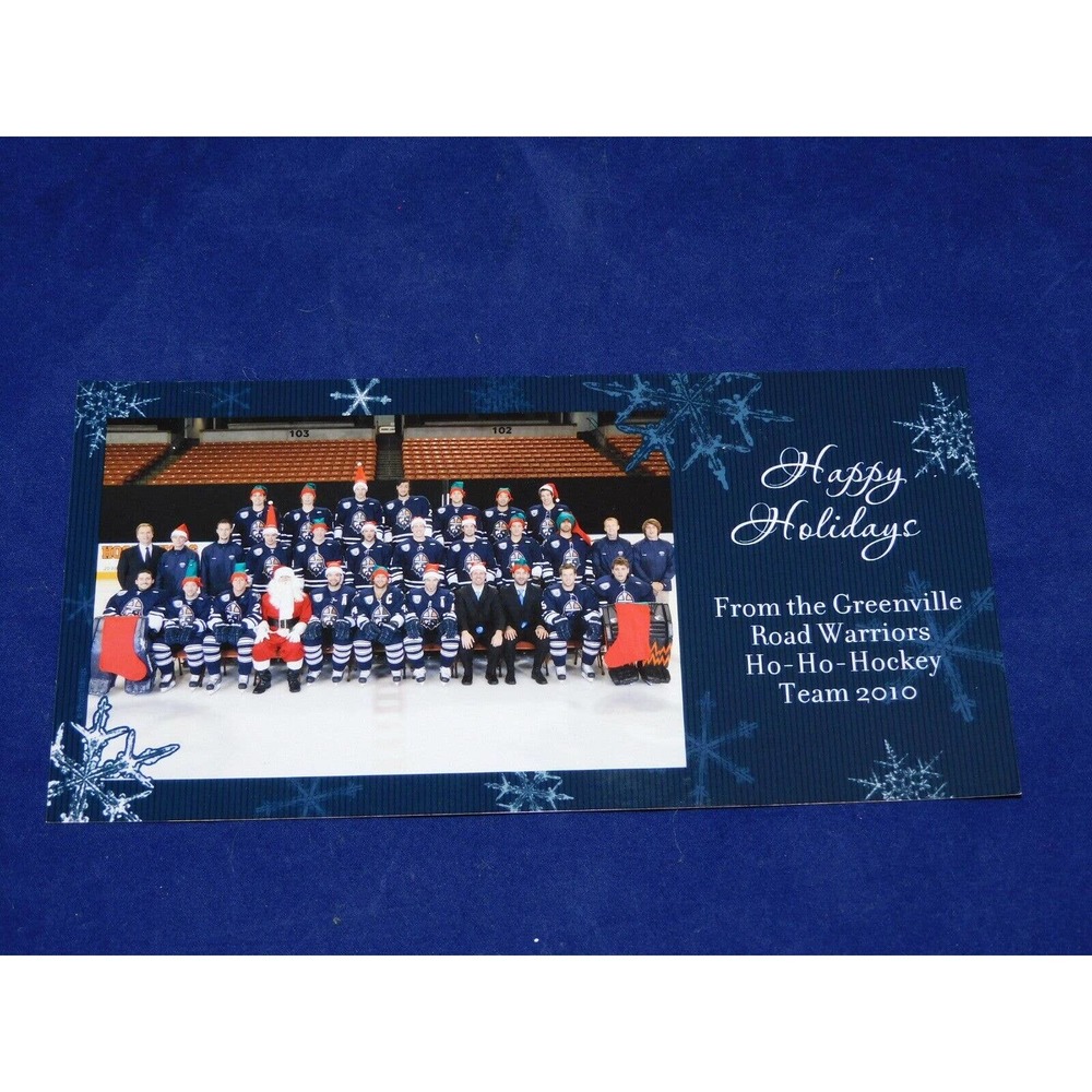 RARE ECHL GREENVILLE ROAD WARRIORS CHRISTMAS CARD 2010-2011 INAUGURAL SEASON